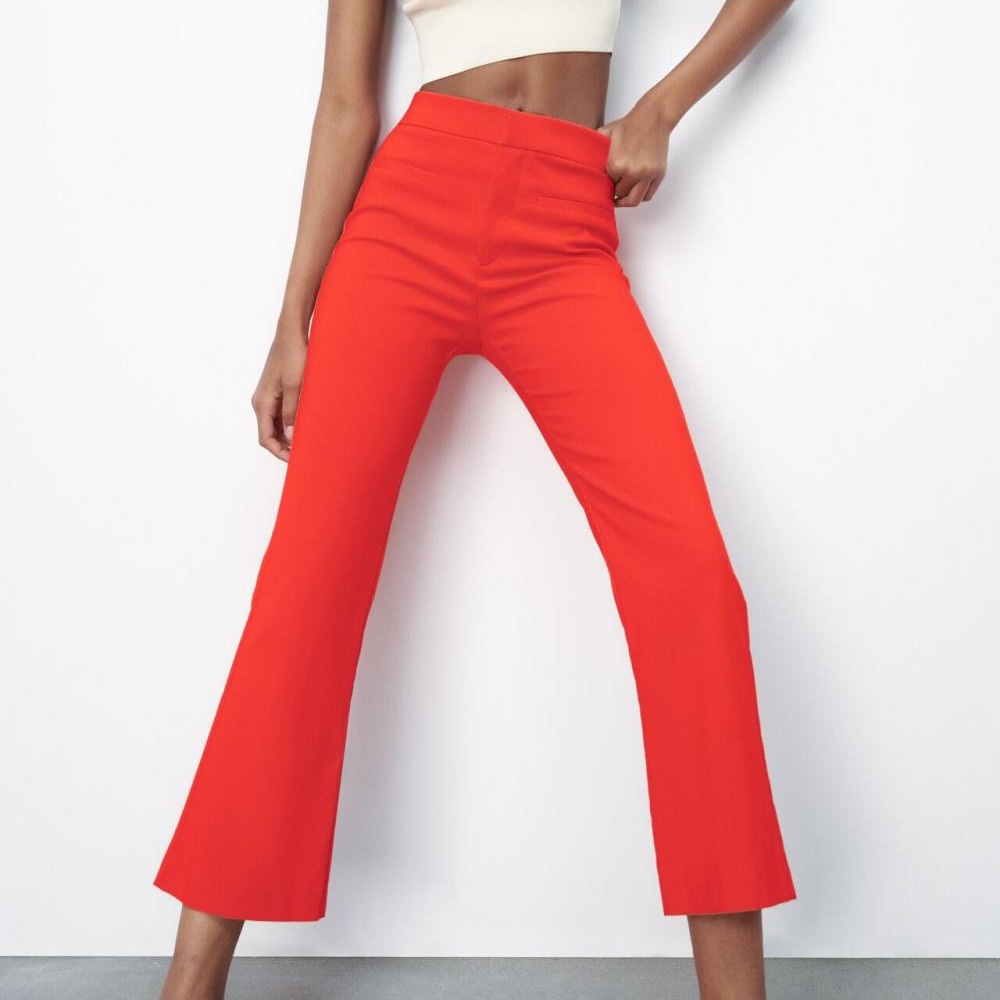 Zara Mini Flare Pants - Intense Coral